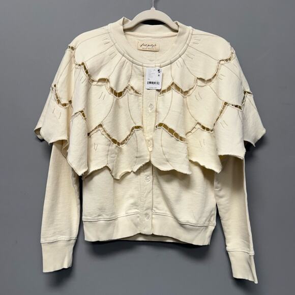 Free People Fluttercape Cardi Sweatshirt - Picture 5 of 9